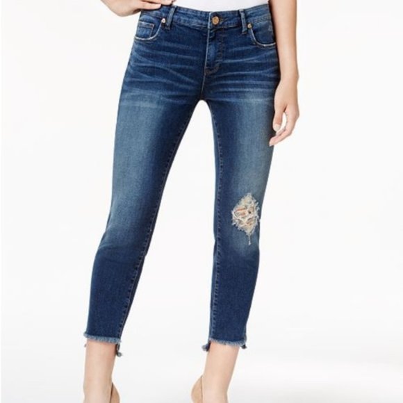 Kut from the Kloth Denim - Kut from the Kloth Emma Ankle Straight Leg Step Hem Distressed Jeans Size 4